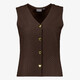 Dames gilet bruin met hartjes knopen