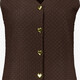 Dames gilet bruin met hartjes knopen