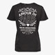 Dames T-shirt acid wash zwart met backprint