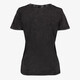 Dames T-shirt acid wash zwart met opdruk