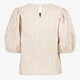 Dames top met pofmouwen beige
