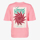 Dames T-shirt met backprint roze
