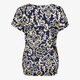 Dames top met print blauw beige