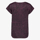 Dames sport T-shirt met luipaardprint aubergine