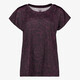 Dames sport T-shirt met luipaardprint aubergine
