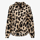 Dames blouse met panterprint beige zwart