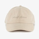 Dames pet met tekstopdruk beige