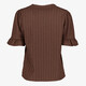 Dames top met ruches bruin