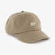 Heren pet met geborduurd NY logo bruin