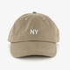 Heren pet met geborduurd NY logo bruin