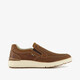 Suede heren instappers cognac