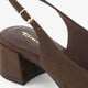 Dames slingback pumps chocoladebruin