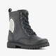 Leren meisjes veterboots met hartje zwart