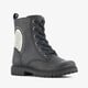 Leren meisjes veterboots met hartje zwart