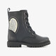 Leren meisjes veterboots met hartje zwart