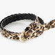 Riem dames met luipaardprint gevlochten bruin