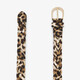 Riem dames met luipaardprint gevlochten bruin