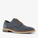 Heren veterschoenen met reliëf blauw