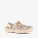 Dames klompen met bloemenprint beige