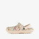 Dames klompen met bloemenprint beige