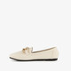 Dames loafers met ketting details beige