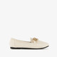 Dames loafers met ketting details beige
