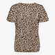 Dames top met panterprint beige