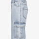 Wide leg meisjes cargo jeans lichtblauw