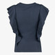 Meisjes top met ruches donkerblauw