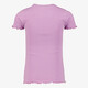 Meisjes rib T-shirt met ruches lila