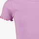 Meisjes rib T-shirt met ruches lila