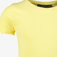 Meisjes rib T-shirt met ruches geel