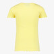 Meisjes rib T-shirt met ruches geel