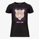 Meisjes T-shirt met tijgerkop zwart