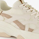 Dames dad sneakers beige goud