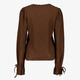 Dames top met strikkoortjes bruin