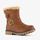 Gevoerde meisjes biker boots cognac
