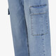 Dames cargo jeans mediumblauw