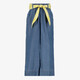 Twoday wijde meisjes broek met gele band blauw