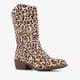 Blue Box meisjes western laarzen met panterprint beige