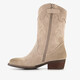 Suède meisjes cowboylaarsjes beige