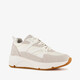 Leren dames sneakers wit beige