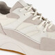 Leren dames sneakers wit beige