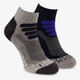 2 paar unisex wandelsokken zwart blauw