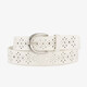 Dames riem met perforaties en studs beige