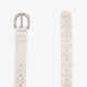 Dames riem met perforaties en studs beige