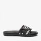 Heren badslippers met klittenband zwart wit