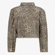 Meisjes jas met panterprint beige