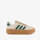 VL Court Bold dames sneakers met plateauzool beige groen