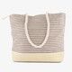Strandtas gestreept beige